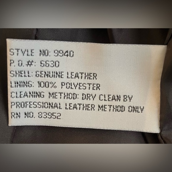 GENUINE LEATHER Brown MARGARET GODFREY Women's Vintage 3-Button Jacket. Size: XL - Picture 6 of 13